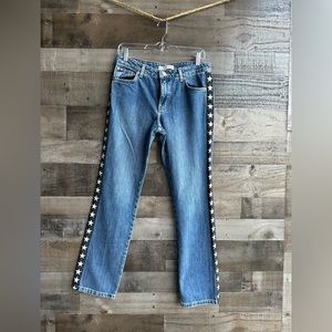 Women’s Vintage Tommy Hilfiger Star Side Aged Blue Low Rider Jeans Size 6